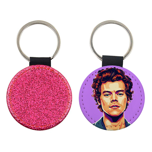Harry Portrait on a Purple Background - keyring by David Bond