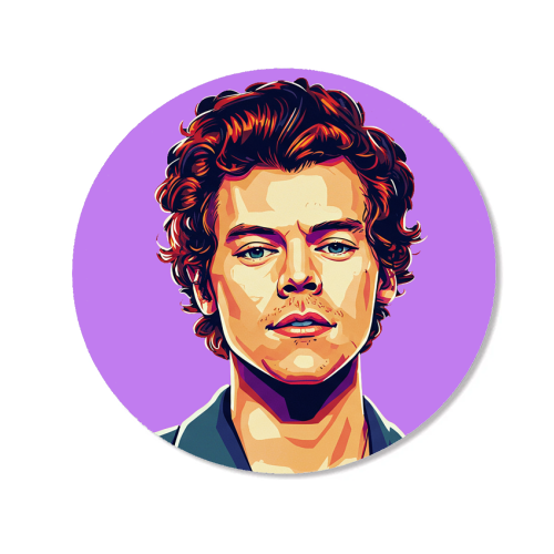 Harry Portrait on a Purple Background - Magnet by David Bond