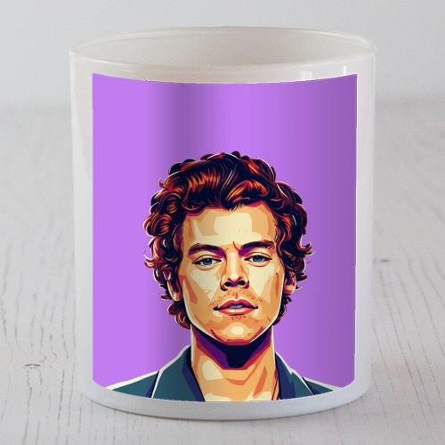 Harry Portrait on a Purple Background - scented candle by David Bond
