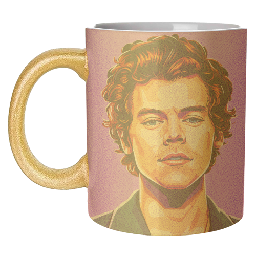 Harry Portrait on a Purple Background - unique mug by David Bond