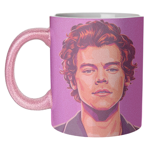 Harry Portrait on a Purple Background - unique mug by David Bond
