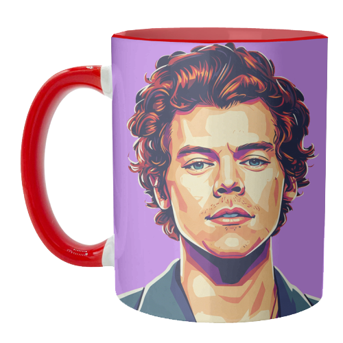 Harry Portrait on a Purple Background - unique mug by David Bond