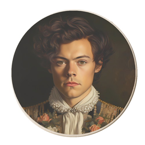 Harry Portrait painting - personalised beer coaster by haris kavalla