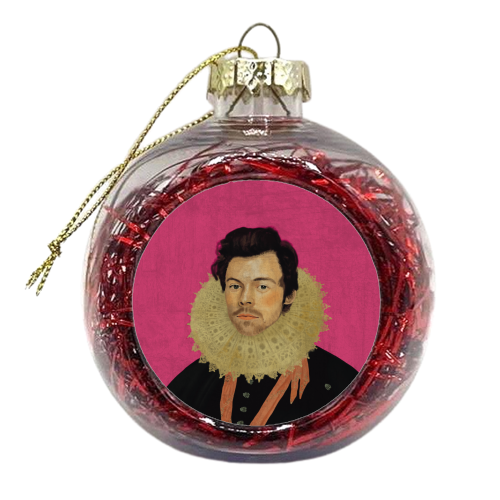 Harry Renaissance Painting Pink - xmas bauble by AbiGoLucky