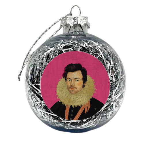 Harry Renaissance Painting Pink - xmas bauble by AbiGoLucky