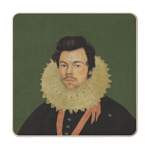 Harry Renaissance Portrait - personalised beer coaster by AbiGoLucky