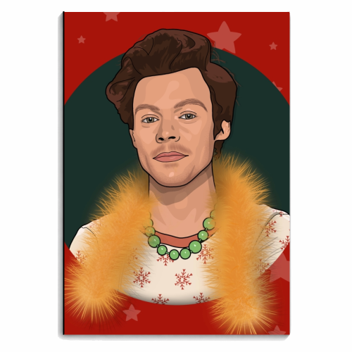 Harry Christmas star and tinsel print - personalised A4, A5, A6 notebook by The Girl Next Draw