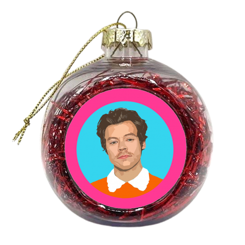 HARRY NEON PINK - xmas bauble by DOLLY WOLFE