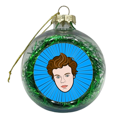 Harry Portrait (blue burst) - xmas bauble by Adam Regester