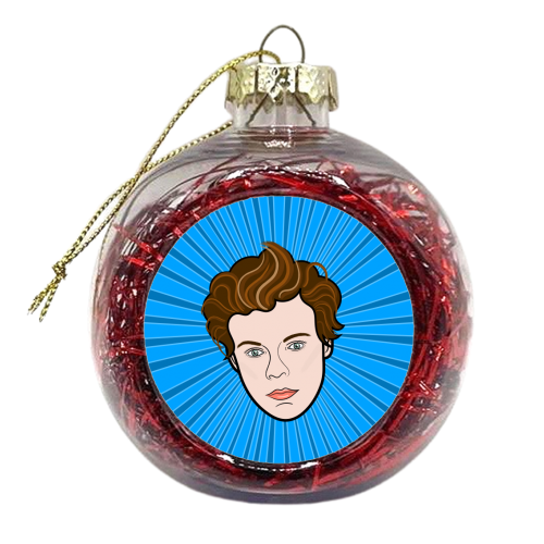 Harry Portrait (blue burst) - xmas bauble by Adam Regester