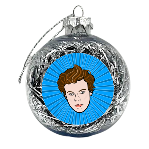 Harry Portrait (blue burst) - xmas bauble by Adam Regester