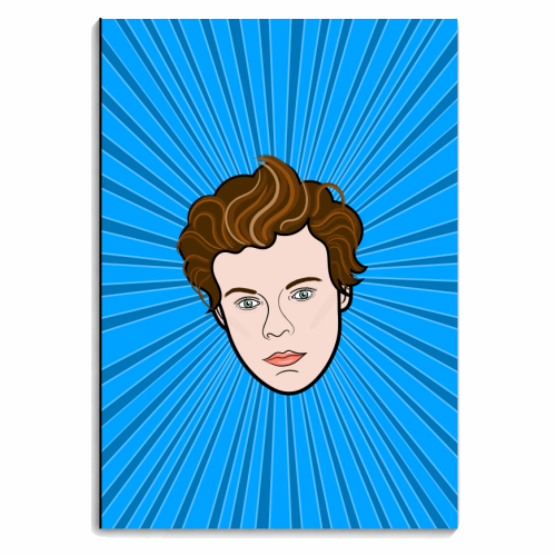 Harry Portrait (blue burst) - personalised A4, A5, A6 notebook by Adam Regester