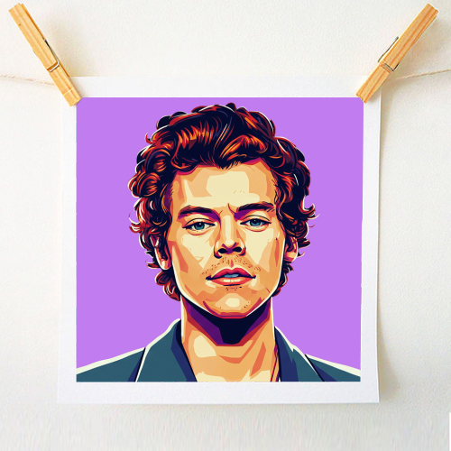 Harry Portrait on a Purple Background - A1 - A4 art print by David Bond