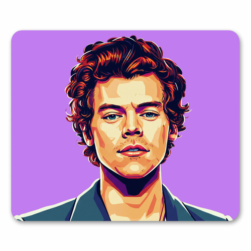 Harry Portrait on a Purple Background - mouse mat by David Bond