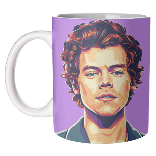Harry Portrait on a Purple Background - unique mug by David Bond