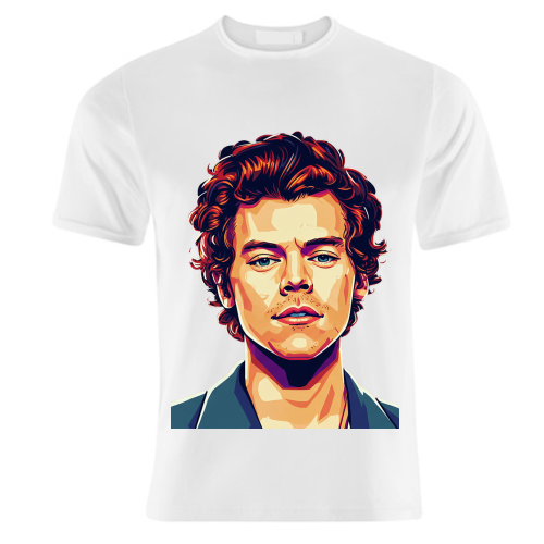 Harry Portrait on a Purple Background - unique t shirt by David Bond