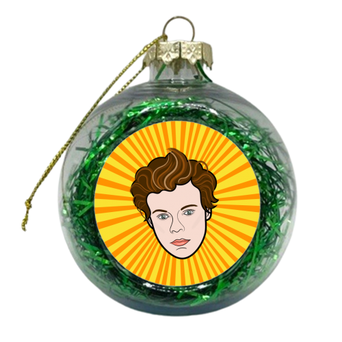 H Portrait (yellow burst) - xmas bauble by Adam Regester