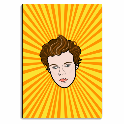 H Portrait (yellow burst) - personalised A4, A5, A6 notebook by Adam Regester