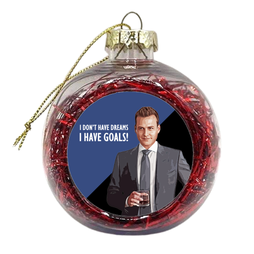 Harvey - I Don't have dreams, I have goals! - xmas bauble by DOLLY WOLFE