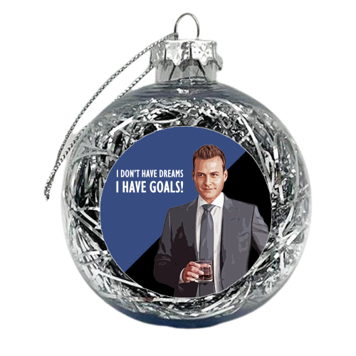 Harvey - I Don't have dreams, I have goals! - xmas bauble by DOLLY WOLFE