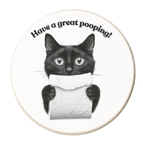Have a great pooping! - personalised beer coaster by DejaReve