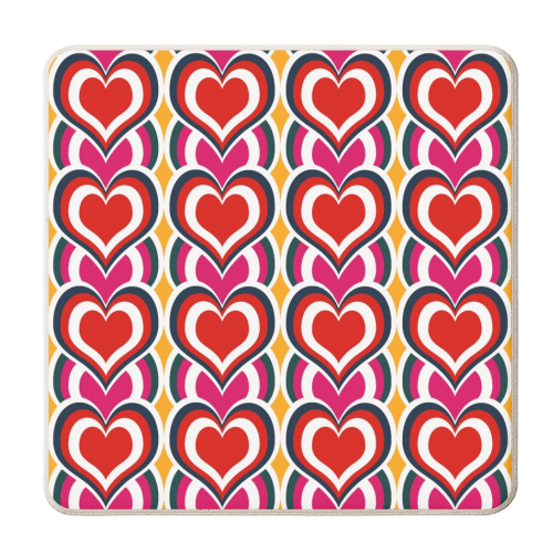 Have a Heart - Orange - Pink - personalised beer coaster by MarshallWild