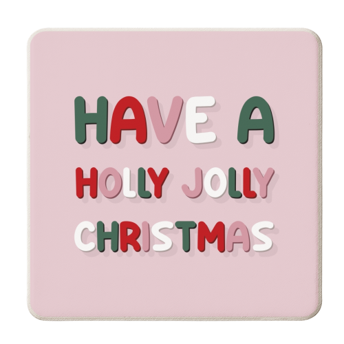 Have a holly jolly Christmas - personalised beer coaster by The Girl Next Draw