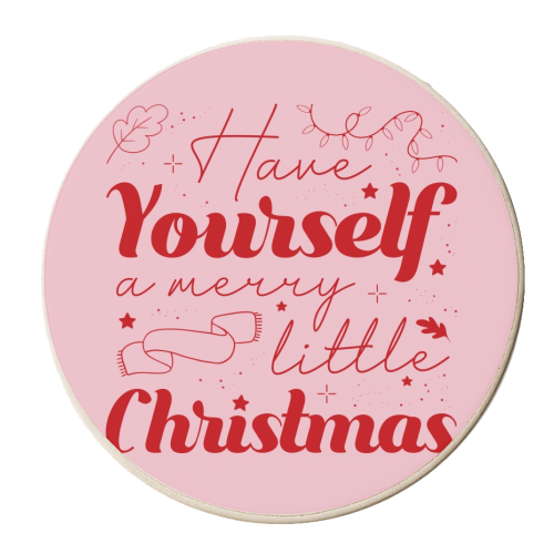 Have yourself a merry little Christmas - personalised beer coaster by The Girl Next Draw