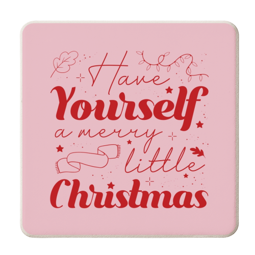 Have yourself a merry little Christmas - personalised beer coaster by The Girl Next Draw