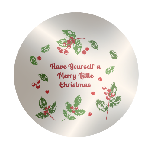 Have Yourself a Merry Little Christmas with Holly Berries Illustration - Circle Sticker by EZbie