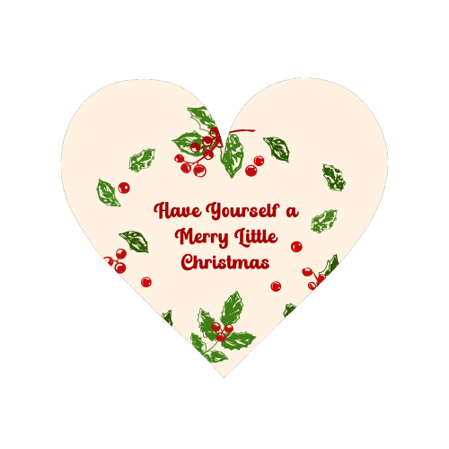 Have Yourself a Merry Little Christmas with Holly Berries Illustration - Magnet by EZbie