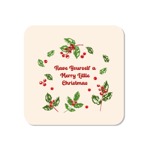 Have Yourself a Merry Little Christmas with Holly Berries Illustration - Magnet by EZbie
