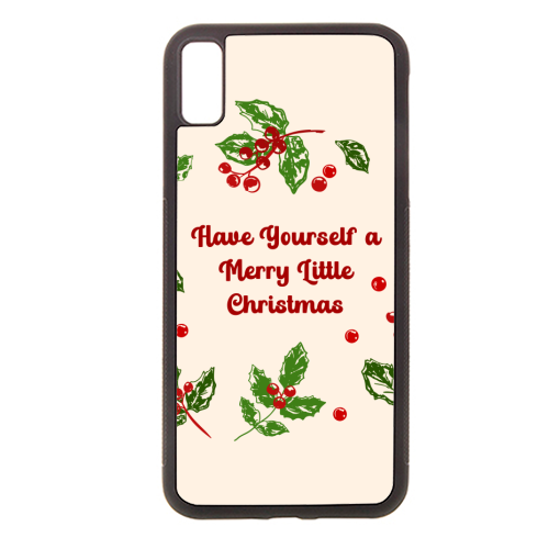 Have Yourself a Merry Little Christmas with Holly Berries Illustration - stylish phone case by EZbie