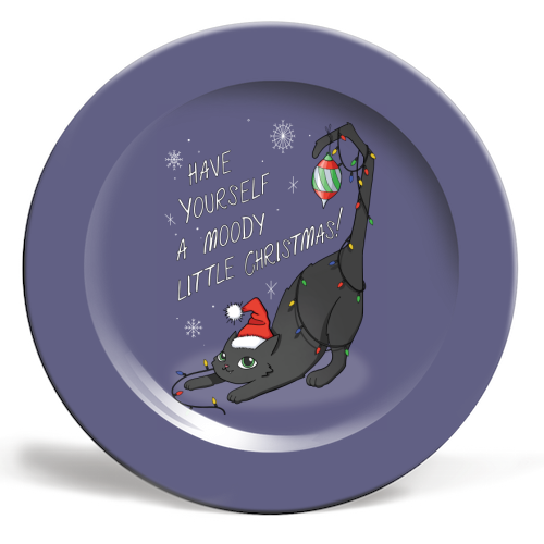 Have Yourself A Moody Little Christmas - ceramic dinner plate by Melina Garcia Ayala
