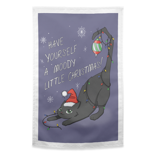 Have Yourself A Moody Little Christmas - funny tea towel by Melina Garcia Ayala