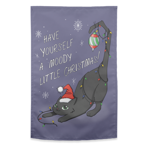 Have Yourself A Moody Little Christmas - funny tea towel by Melina Garcia Ayala