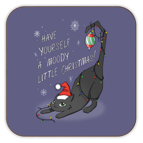 Have Yourself A Moody Little Christmas - personalised beer coaster by Melina Garcia Ayala