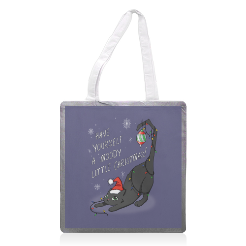 Have Yourself A Moody Little Christmas - printed canvas tote bag by Melina Garcia Ayala