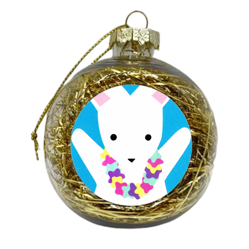 Hawaiian Bunny - xmas bauble by Chantelle Bell