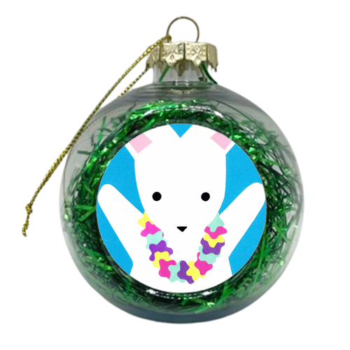 Hawaiian Bunny - xmas bauble by Chantelle Bell