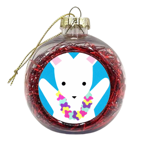 Hawaiian Bunny - xmas bauble by Chantelle Bell