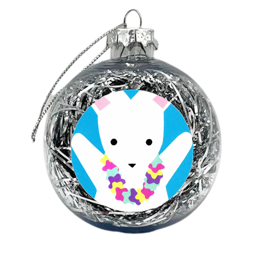 Hawaiian Bunny - xmas bauble by Chantelle Bell