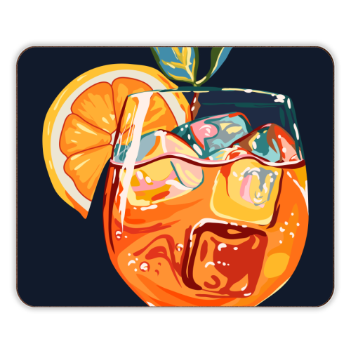 Hawaiian Cocktail, Fresh Orange Fruity Mimosa, Pop of Color Food Bohemian Eclectic Modern Drink - designer placemat by Uma Prabhakar Gokhale