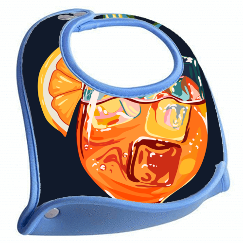 Hawaiian Cocktail, Fresh Orange Fruity Mimosa, Pop of Color Food Bohemian Eclectic Modern Drink - feeding bib by Uma Prabhakar Gokhale