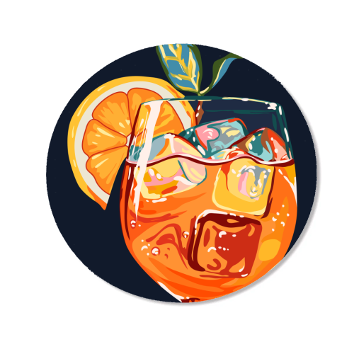 Hawaiian Cocktail, Fresh Orange Fruity Mimosa, Pop of Color Food Bohemian Eclectic Modern Drink - Magnet by Uma Prabhakar Gokhale