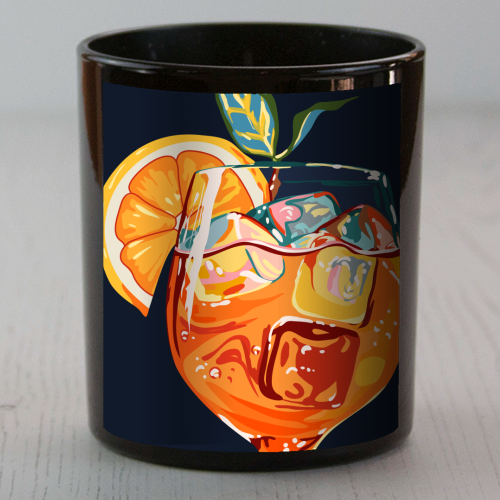 Hawaiian Cocktail, Fresh Orange Fruity Mimosa, Pop of Color Food Bohemian Eclectic Modern Drink - scented candle by Uma Prabhakar Gokhale