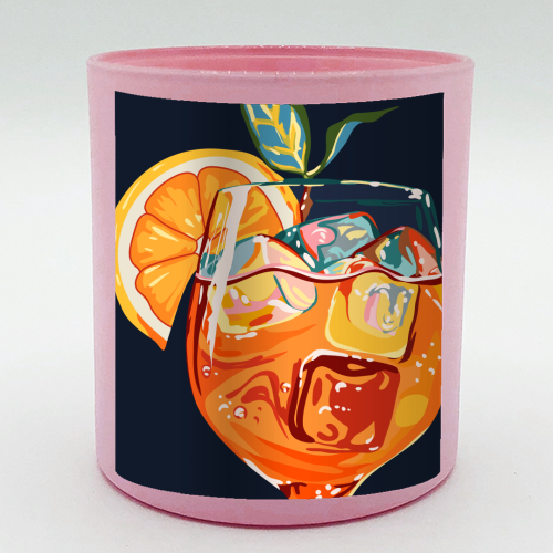 Hawaiian Cocktail, Fresh Orange Fruity Mimosa, Pop of Color Food Bohemian Eclectic Modern Drink - scented candle by Uma Prabhakar Gokhale