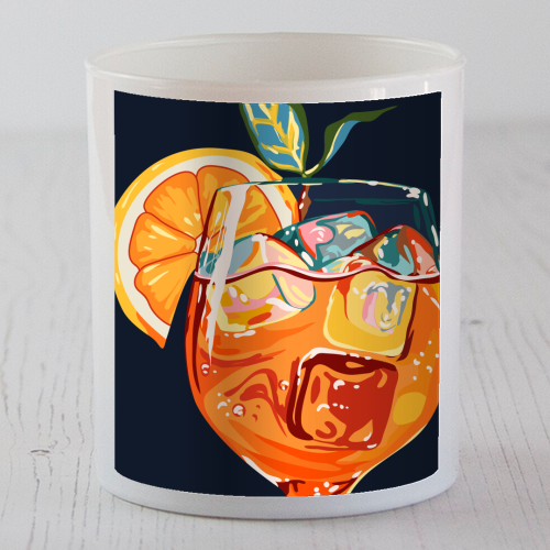 Hawaiian Cocktail, Fresh Orange Fruity Mimosa, Pop of Color Food Bohemian Eclectic Modern Drink - scented candle by Uma Prabhakar Gokhale
