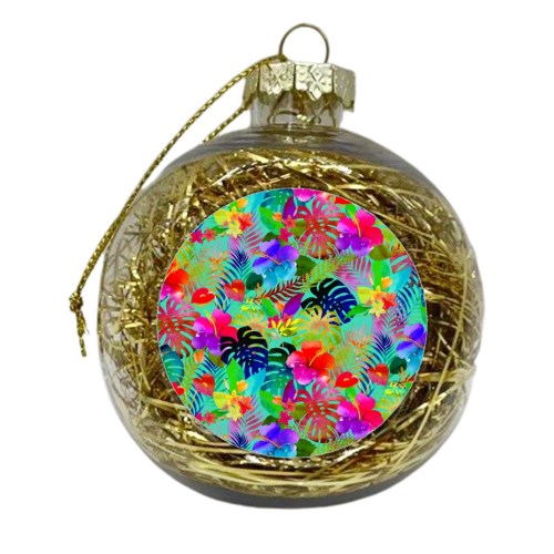 Hawaiian Hibiscus - xmas bauble by Colour Pop Prints