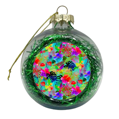 Hawaiian Hibiscus - xmas bauble by Colour Pop Prints